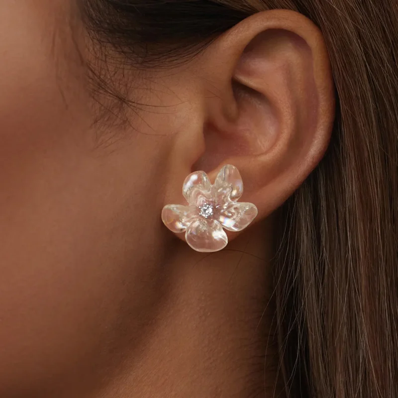 (immagine per) Orecchini stile PANDORA con fiori freschi - SCE1804 - Visualizza 6
