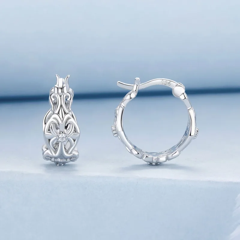 (immagine per) Orecchini stile PANDORA modello palazzo vintage - BSE1055 - Visualizza 2