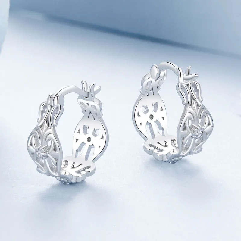(immagine per) Orecchini stile PANDORA modello palazzo vintage - BSE1055 - Visualizza 3