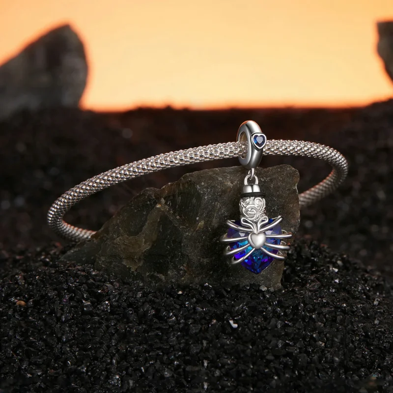 (immagine per) PANDORA Stile Memorial Cuore Rosa Blu - BSC1058-BU - Visualizza 3