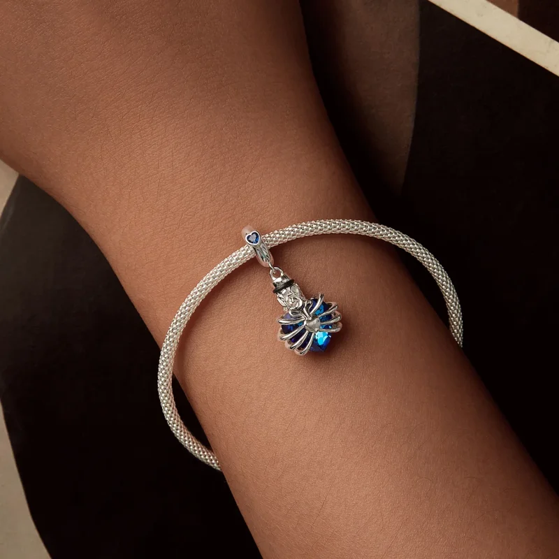 (immagine per) PANDORA Stile Memorial Cuore Rosa Blu - BSC1058-BU - Visualizza 5