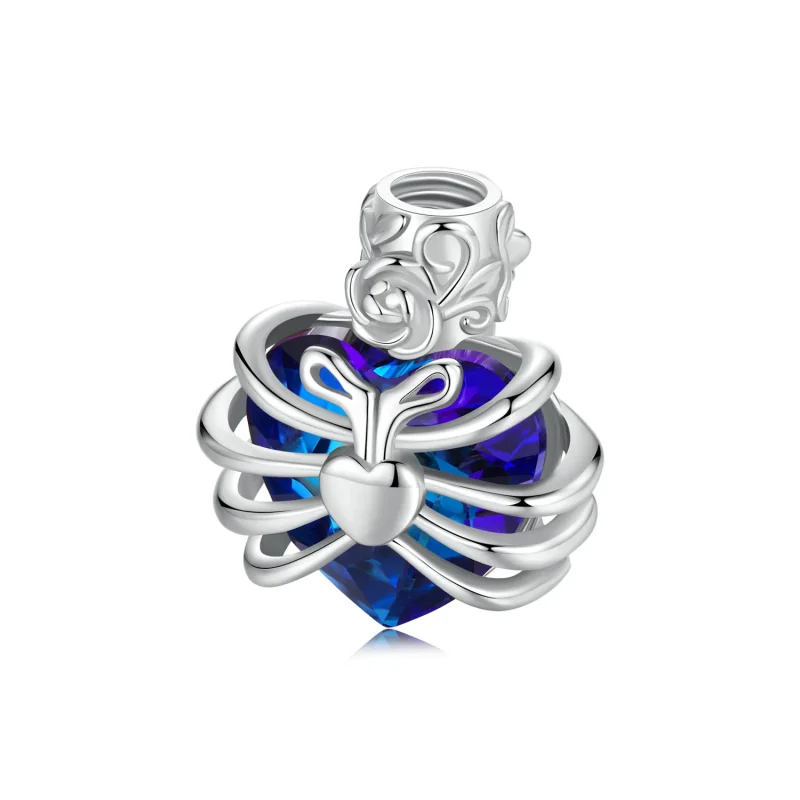 (immagine per) PANDORA Stile Memorial Cuore Rosa Blu - BSC1058-BU - Visualizza 6