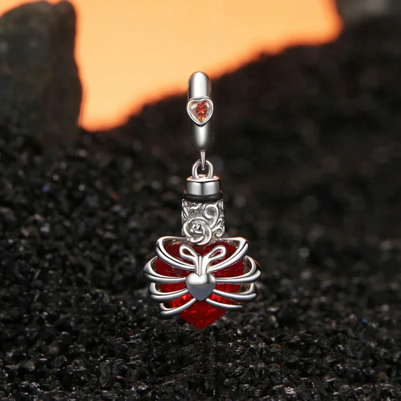 (immagine per) PANDORA Stile Memorial Cuore Rosa Rosso - BSC1058-RD - Visualizza 2