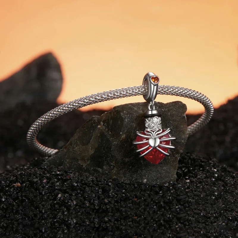 (immagine per) PANDORA Stile Memorial Cuore Rosa Rosso - BSC1058-RD - Visualizza 3