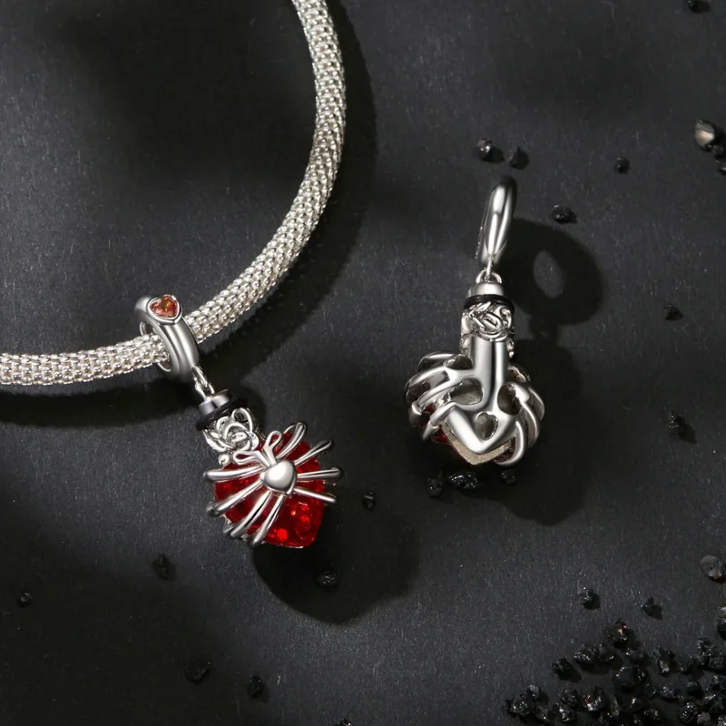 (immagine per) PANDORA Stile Memorial Cuore Rosa Rosso - BSC1058-RD - Visualizza 4