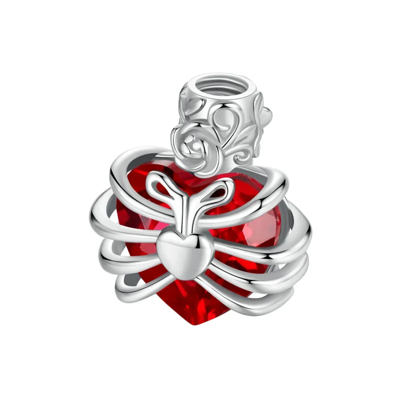 (immagine per) PANDORA Stile Memorial Cuore Rosa Rosso - BSC1058-RD - Visualizza 8