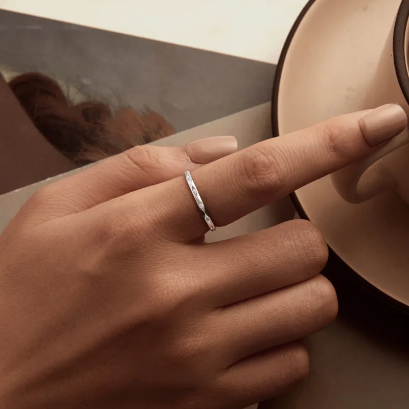 (immagine per) PANDORA Style Anello singolo piccolo con diamanti splendenti - BSR578 - Visualizza 5