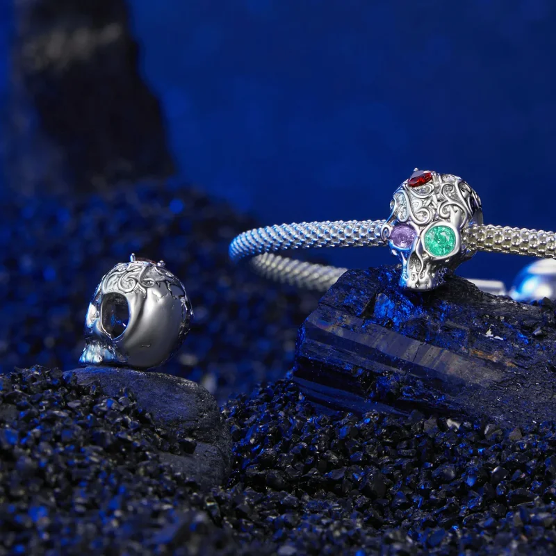 (immagine per) PANDORA Style Teschio con motivo floreale - SCC2893 - Visualizza 4