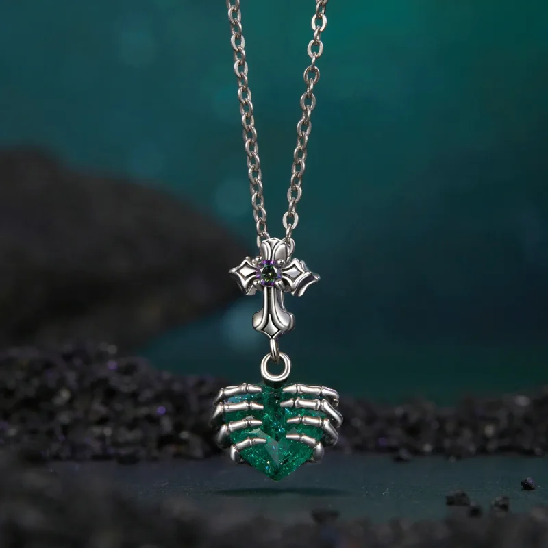 (immagine per) Pendente a forma di cuore con teschio in stile PANDORA - BSC1061 - Visualizza 3