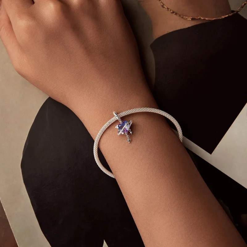 (immagine per) Pendente PANDORA Style con cielo stellato sfumato viola e rosa - SCC2825 - Visualizza 5