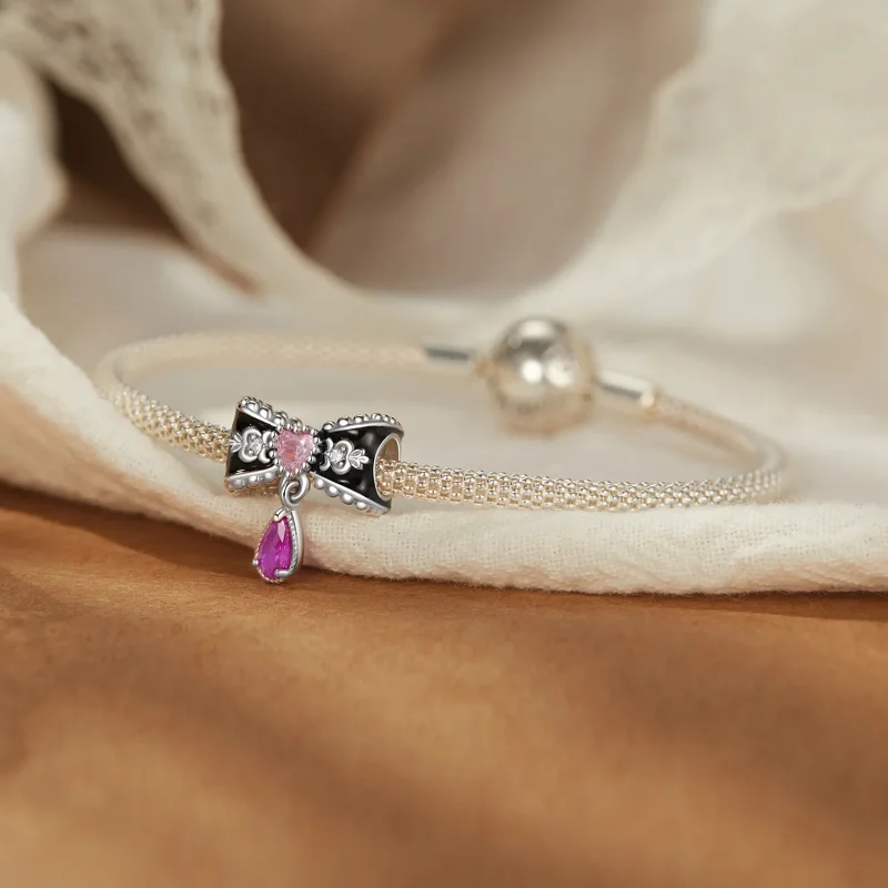 (immagine per) Perline a fiocco romantico stile PANDORA - BSC1055 - Visualizza 4