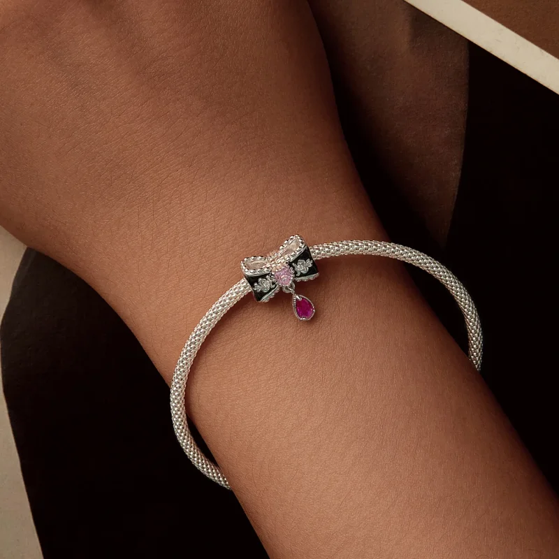 (immagine per) Perline a fiocco romantico stile PANDORA - BSC1055 - Visualizza 6