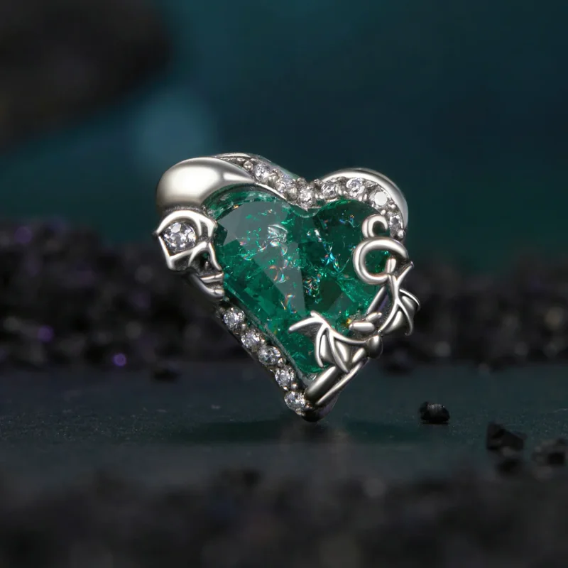 (immagine per) Perline a forma di cuore con teschio stile PANDORA - BSC1064 - Visualizza 2