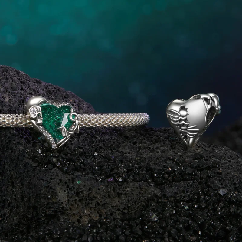 (immagine per) Perline a forma di cuore con teschio stile PANDORA - BSC1064 - Visualizza 4