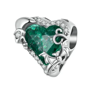 (immagine per) Perline a forma di cuore con teschio stile PANDORA - BSC1064