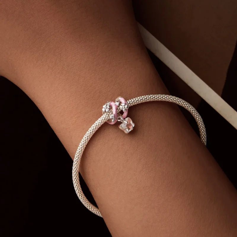 (immagine per) Perline a forma di farfalla con fiore in stile PANDORA - SCC2828 - Visualizza 7