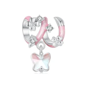 (immagine per) Perline a forma di farfalla con fiore in stile PANDORA - SCC2828