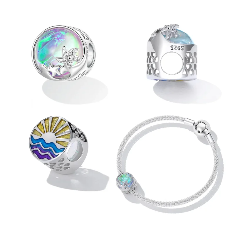(immagine per) Perline a forma di onda da spiaggia in stile PANDORA - BSC605 - Visualizza 2
