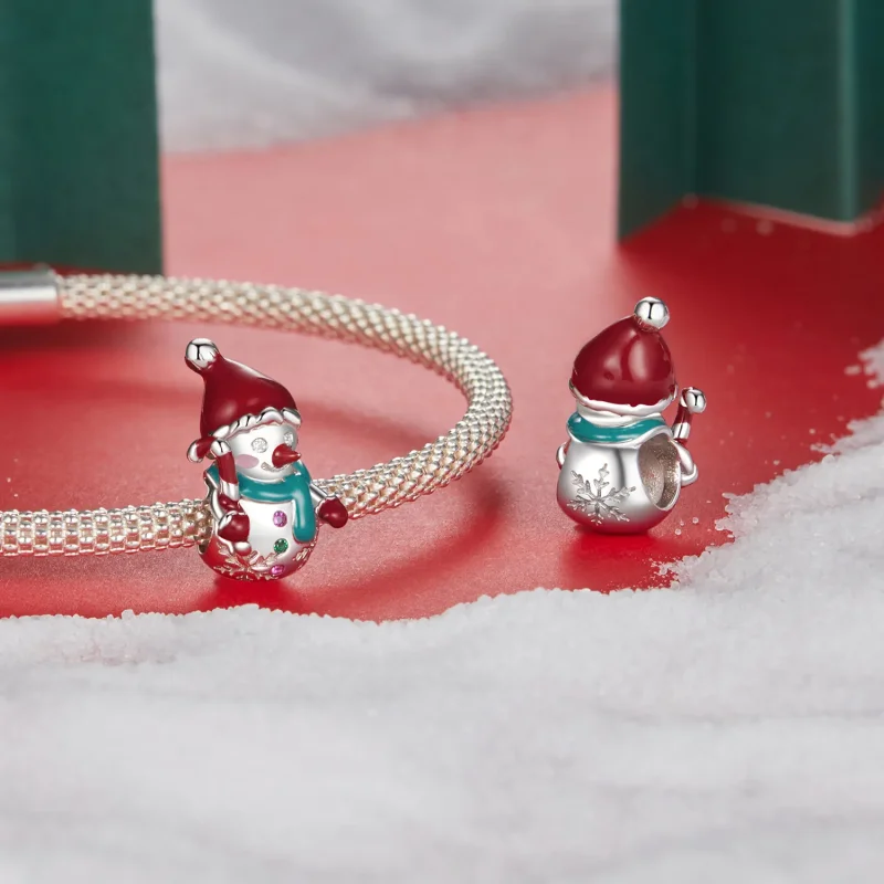 (immagine per) Perline di Natale con pupazzo di neve in stile PANDORA - BSC1070 - Visualizza 4