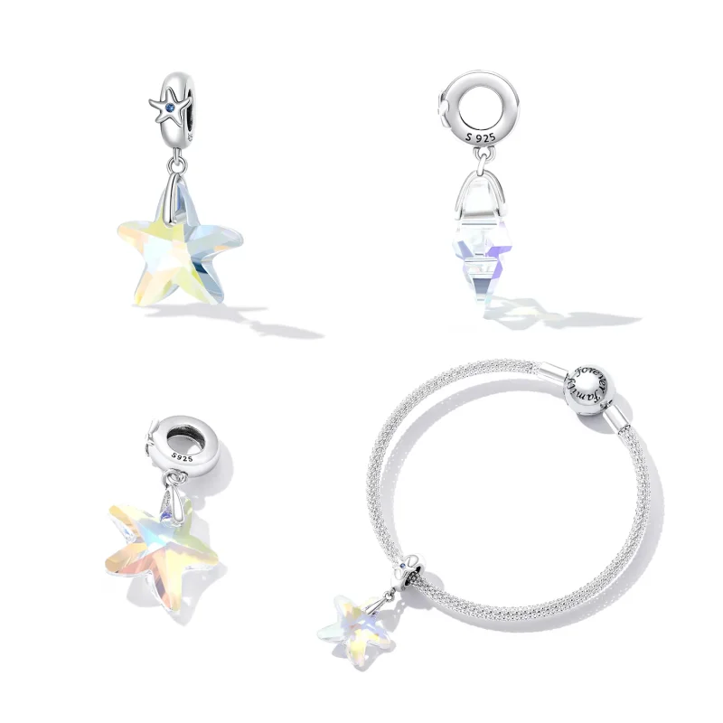 (immagine per) Perline di vetro a forma di stella marina stile PANDORA - BSC599 - Visualizza 2