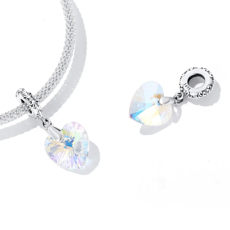 (immagine per) Perline in vetro a forma di cuore stile PANDORA - BSC602 - Visualizza 4