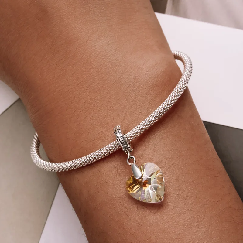 (immagine per) Perline in vetro a forma di cuore stile PANDORA - BSC602 - Visualizza 6