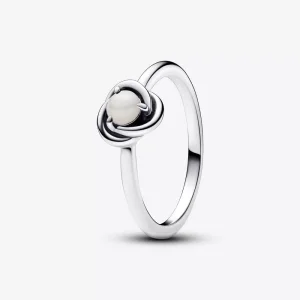 (immagine per) Anello Pandora Cerchio Eterno Bianco Madreperla Artificiale Giugno - 192993C06