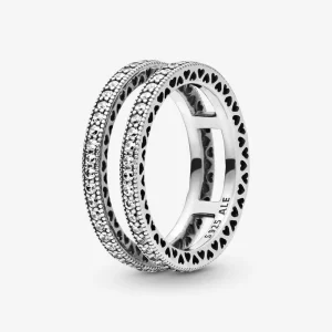 (immagine per) Anello Pandora Double Sparkle e Cuori - 196236CZ