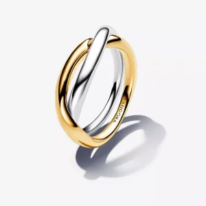 (immagine per) Anello Pandora Fascia Intrecciata Bicolore - 163262C00