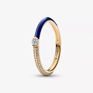 (immagine per) Anello Pietre Luminose & Smalto Blu Pandora ME - 162528C01