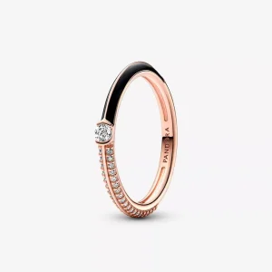 (immagine per) Anello Pietre Luminose & Smalto Nero Pandora ME - 182528C01