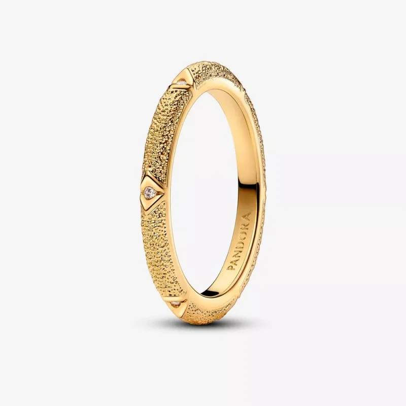 (immagine per) Anello Texture Martellata con Pietre Pandora ME - 163322C01