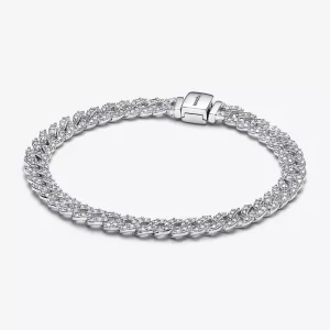 (immagine per) Bracciale Pandora Catena Maglia Cubana Pavè - 593008C01