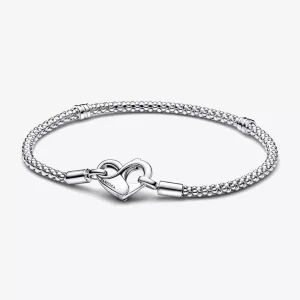 (immagine per) Bracciale Pandora Maglia Geometrica con Chiusura a Cuore - 592453C00