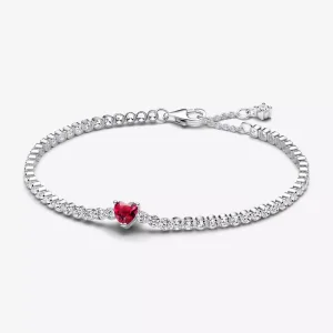 (immagine per) Bracciale Pandora Tennis con Cuore Rosso - 590041C02