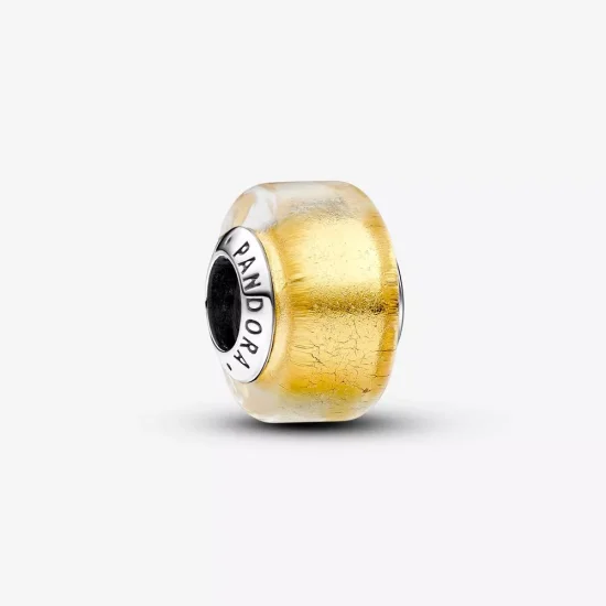(immagine per) Charm Pandora Mini Vetro di Murano Foglia d’Oro - 793353C00