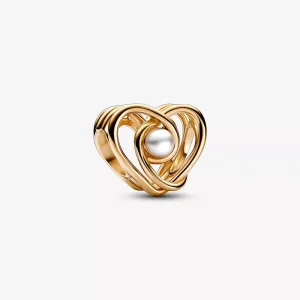 (immagine per) Charm Pandora Openwork Swirling Heart e perle coltivate d'acqua dolce trattate - 752636C01