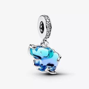 (immagine per) Charm Pandora Pendente Elefante Vetro di Murano Blu - 793339C01