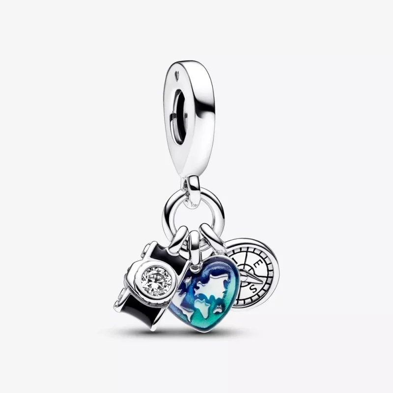 (immagine per) Charm Pandora Pendente Fotocamera, Cuore e Bussola - 792703C01