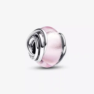 (immagine per) Charm Pandora Vetro di Murano Rosa e Cerchi - 793241C00