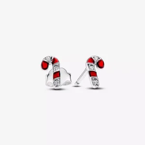 (immagine per) Orecchini a bottone Pandora Sparkling Red Candy Cane - 292996C01