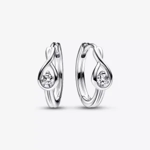 (immagine per) Orecchini a cerchio Pandora Infinite con diamanti coltivati in laboratorio da 0,20 carati in argento Sterling - 292412C01