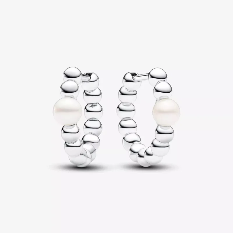 (immagine per) Orecchini Cerchi Pandora con Perle d’Acqua Dolce Coltivate e Sfere - 293178C01