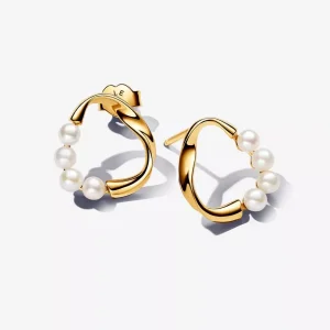 (immagine per) Orecchini Linea Pandora Sinuosa Circolare con Perle d'Acqua Dolce Coltivate - 263276C01