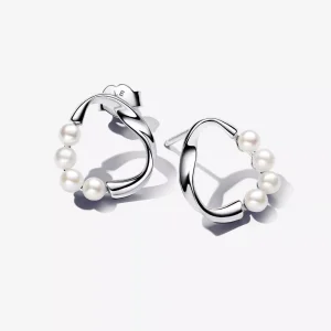 (immagine per) Orecchini Linea Pandora Sinuosa Circolare con Perle d'Acqua Dolce Coltivate - 293276C01