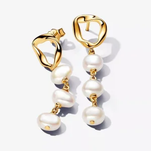 (immagine per) Orecchini Pendenti Pandora Linea Sinuosa con Perle d'Acqua Dolce Coltivate - 263263C01