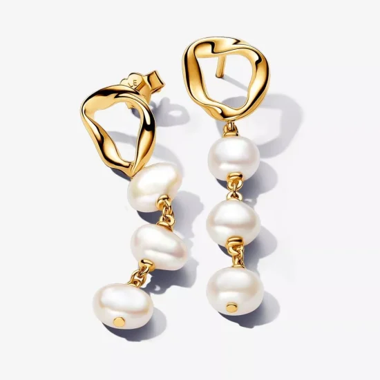 (immagine per) Orecchini Pendenti Pandora Linea Sinuosa con Perle d'Acqua Dolce Coltivate - 263263C01
