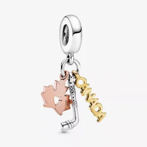(immagine per) Pandora Canada, ciondolo pendente foglia d'acero e bastone da hockey - 798996C00