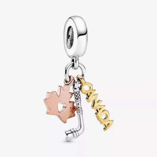 (immagine per) Pandora Canada, ciondolo pendente foglia d'acero e bastone da hockey - 798996C00
