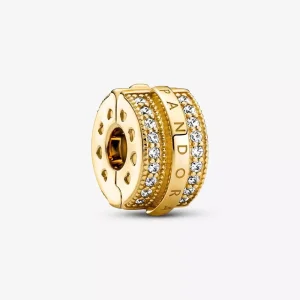 (immagine per) Pandora Charm con clip con logo e linee pavé scintillanti - 769042C01